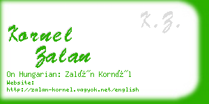 kornel zalan business card